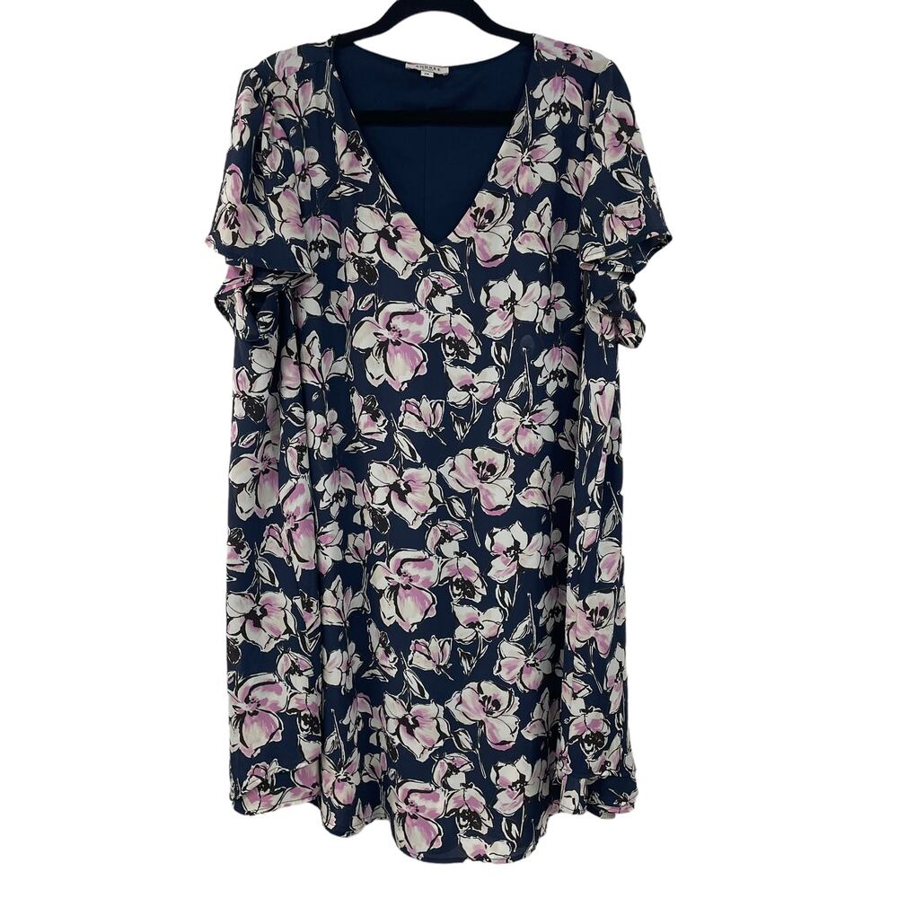 Andree By Unit Short Flutter Sleeve Floral Dress … - image 1